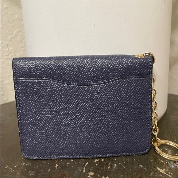 Coach Dark Blue Leather Keychain Wallet - Picture 2 of 4